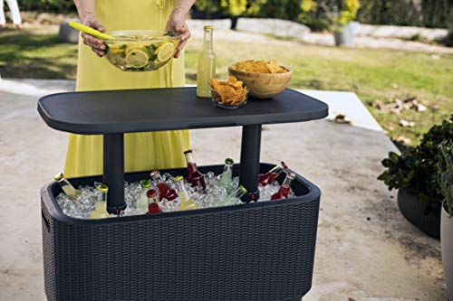 Keter Bevy BAR Cocktail Table, Polypropylene, Anthracite Grey