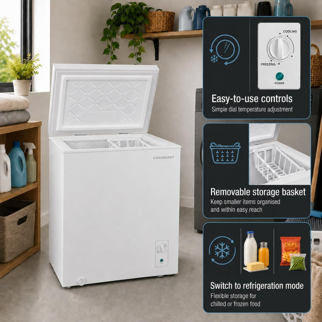 Cookology CCFZ 99L Freestanding Chest Freezer White