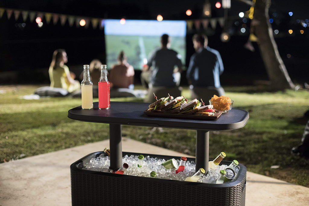 Keter Bevy BAR Cocktail Table, Polypropylene, Anthracite Grey